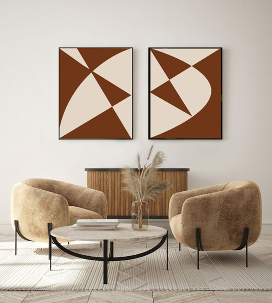 grafiki i ilustracje DWA PLAKATY mid century abstrakcyjne
