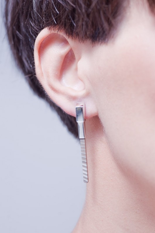 kolczyki z kolekcji EDGY/ SILVER/KRZEMIEŃ Daria Siwiak Jewellery