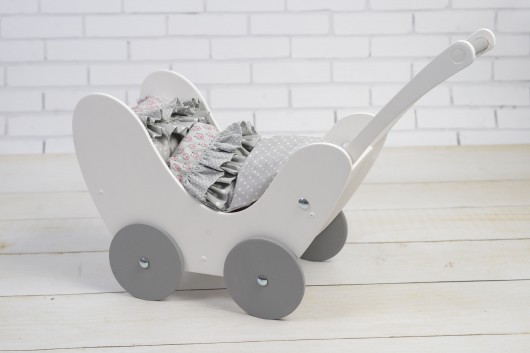 Wózek dla lalek Drewniany Pościel EKO LalaShop