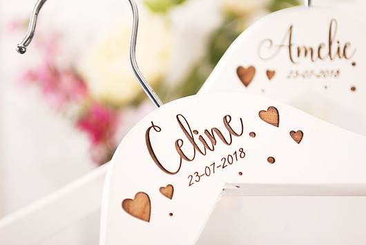 Zestaw 2 wieszaków ślubnych personalizowanych MoodForWoodBridal