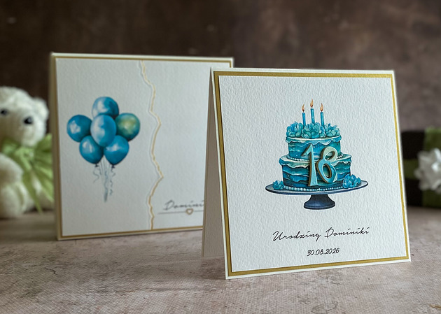 kartki scrapbooking Kartka na 18 urodziny z pudełkiem i kopertą, BH 31