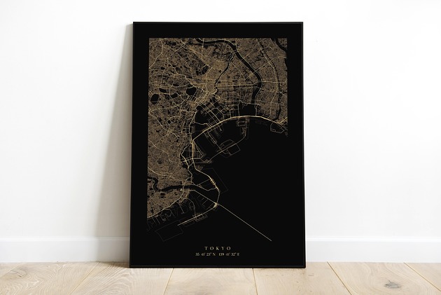Plakat Tokio / Japonia maps by P
