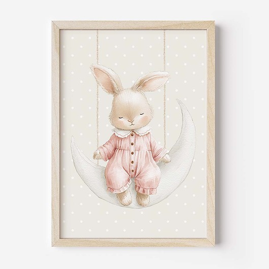 obrazy i plakaty do pokoju dziecięcego Plakat Na Ścianę Dla Dziewczynki Różowe króliczki nr. 15