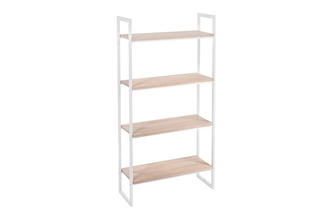 Regał Orinoko 155cm loft dąb sonoma metal biały Lelu Design