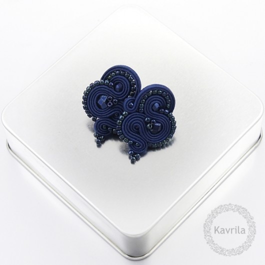 kolczyki soutache midi sapphire kavrila