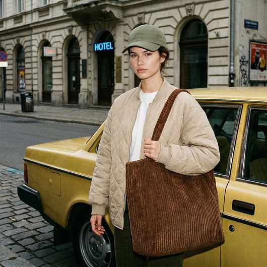 torby na ramię Duża torba ze sztruksu Mili Cozy - Espresso