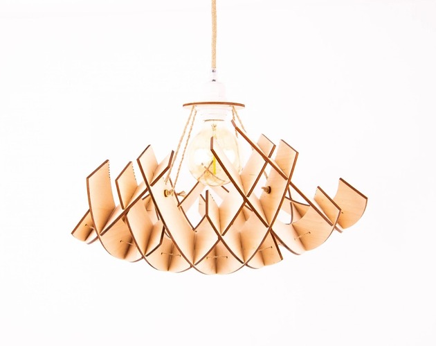 lampy wiszące Lampa drewniana sufitowa do SALONU w stylu skandynawskim