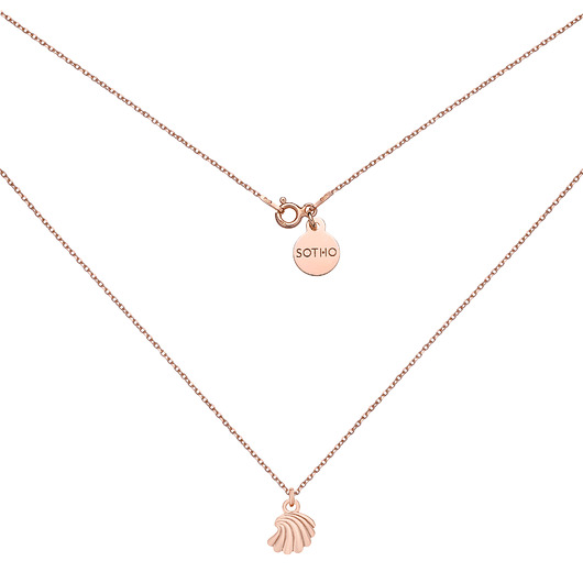 złote naszyjniki Naszyjnik z różowego złota z muszelką