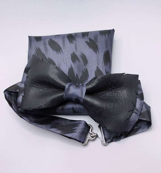 muszki i krawaty Mucha / muszka męska skórzana