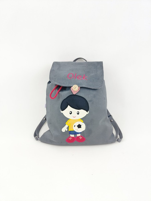 torebki, worki i plecaki dziecięce Plecak z piłkarzem, prezent dla chłopca, plecak z imieniem