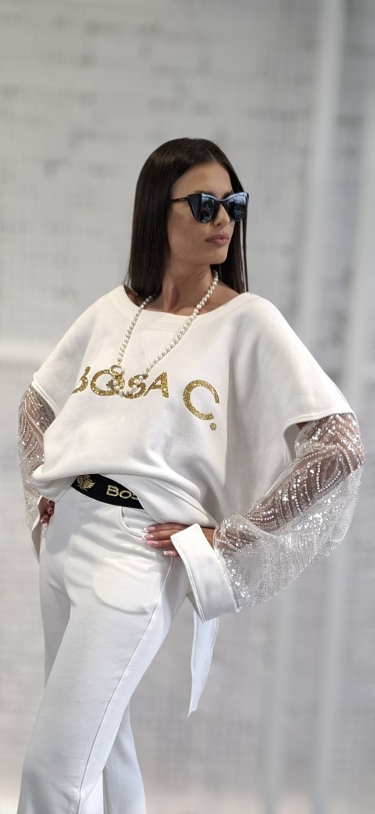 bluza bez kaptura damska Bluza śmietankowa open Luxury Line