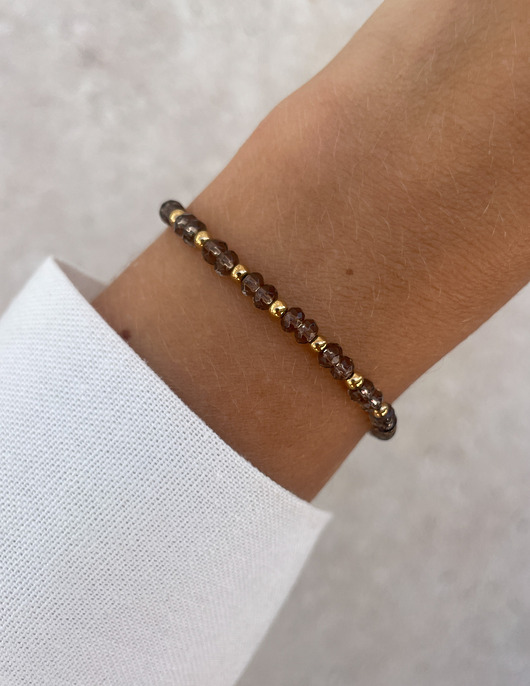 bransoletki z kamieni naturalnych Bransoletka na gumce jadeit brązowy