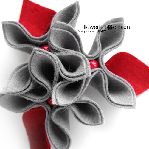 grey with red FlowerFelt Design