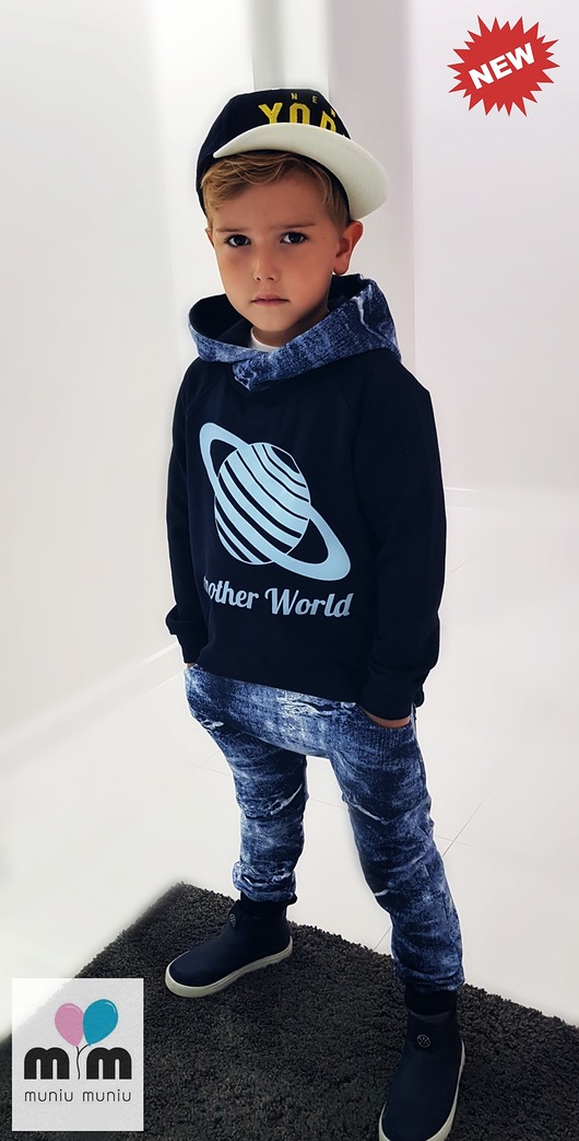 Spodnie z dresówki a'la jeans  muniu muniu