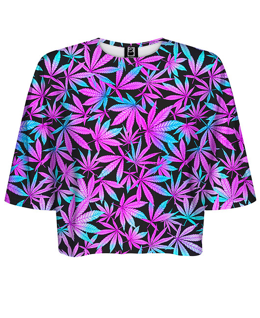 t-shirt damskie DR.CROW T-shirt Krótki CROP Cannabis