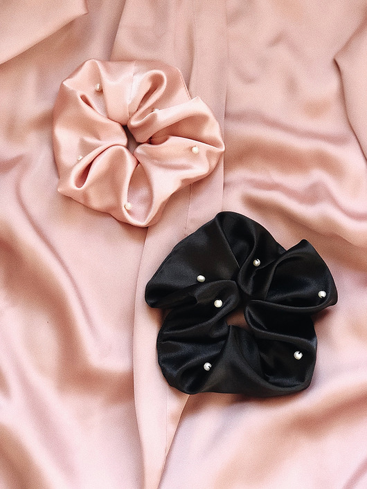 gumki do włosów Scrunchie z perłami