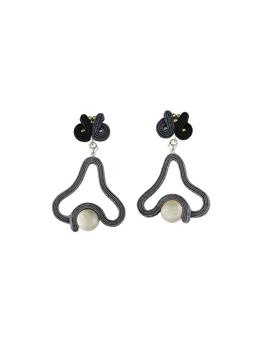 kolczyki soutache BLACK & WHITE Kolczyki OKIKA z zawieszkami LEHUA