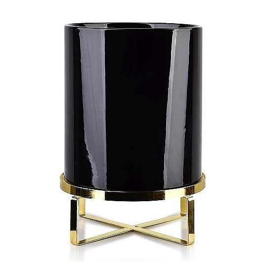 Kwietnik Metalowy Osłonka Ceramiczna Negro 28 cm MIA home