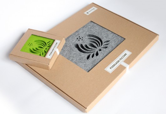 Podkładki filc. małe z Palmetą Zielone- 4 szt. Kaszubski Design