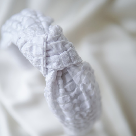 opaski do włosów Opaska na włosy z węzłem czysta biel