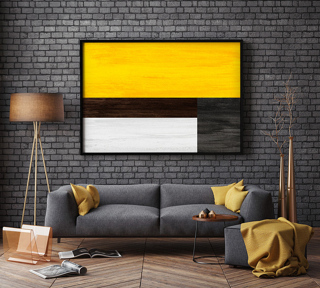 Plakat Żółta abstrakcja  HOG STUDIO