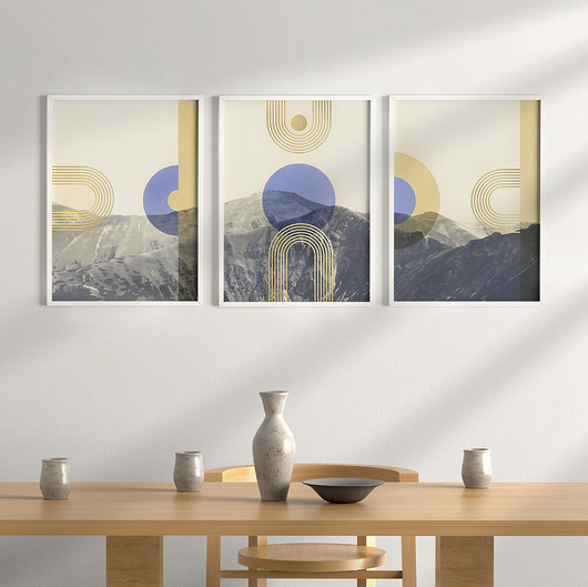 plakaty Plakaty góry Tatry, zestaw/tryptyk w stylu mid-century, do salonu, sypialni.