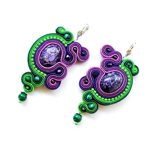 kolczyki soutache Sutaszowe kolczyki VIOLET _ EXPRESS