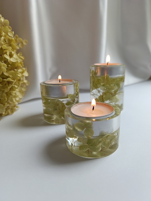 świeczniki i świece Zestaw 3 świeczników