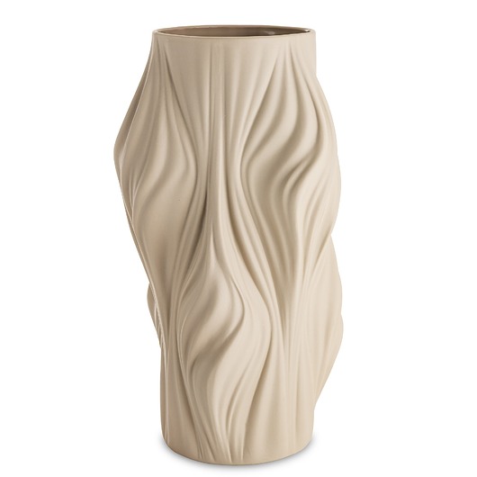 wazony Wazon porcelanowy 35,5x17,5x17,5 cm TWISSTIE beżowy