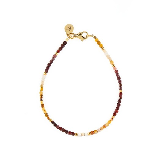 bransoletki z kamieni naturalnych Bransoletka z cieniowanego Mookaitu - Wersja Pozłacana