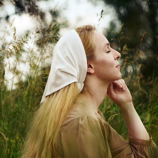 apaszki Chusta na głowę wiskozowa biała