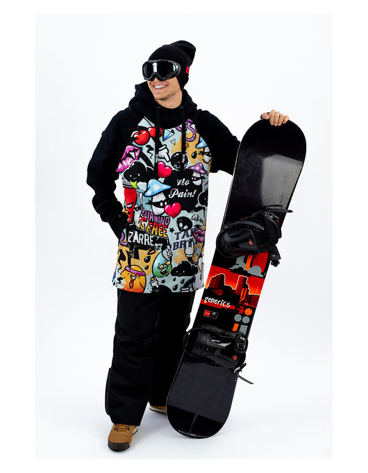 bluzy męskie Męska Bluza Snowboard DR.CROW Graffiti Bizarre