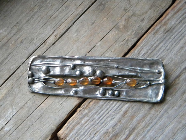 broszki Granat hessonit   - broszka