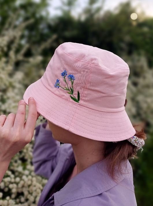 czapki damskie Czapka bucket niezapominajki