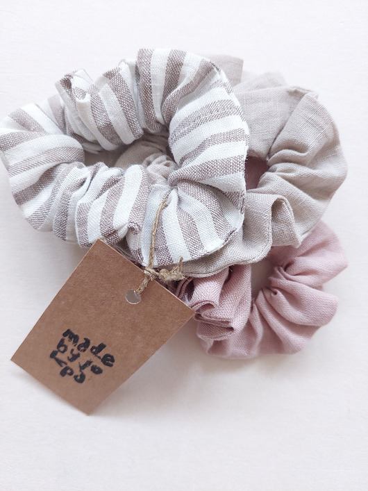 gumki do włosów 100% len, 3 gumki do wlosów