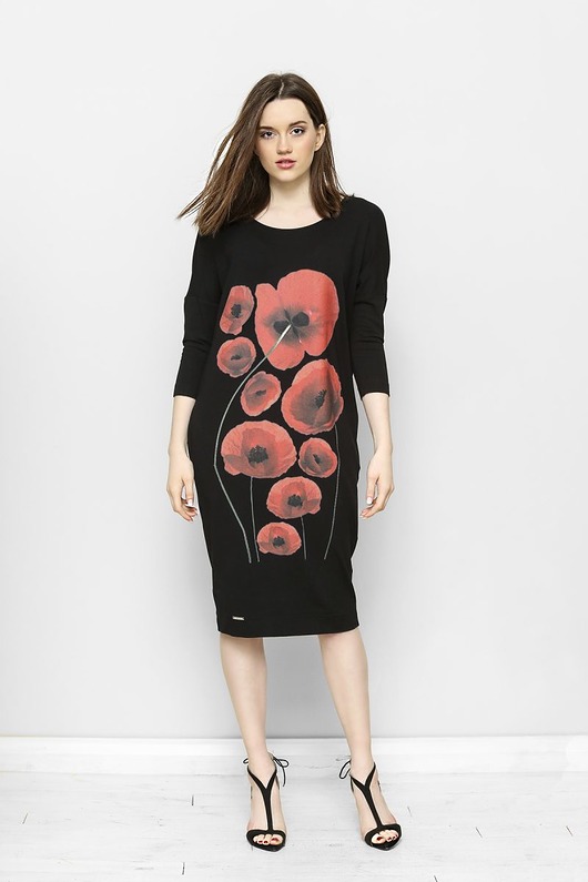 Czarna sukienka oversize w maki Freeshion