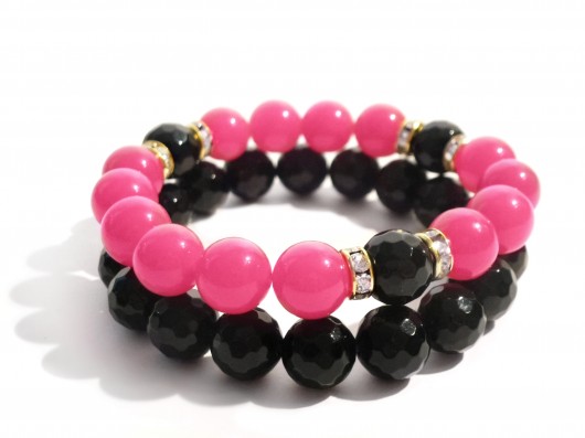 NEW! Bransoletki 'Fuchsia&Black' labonita