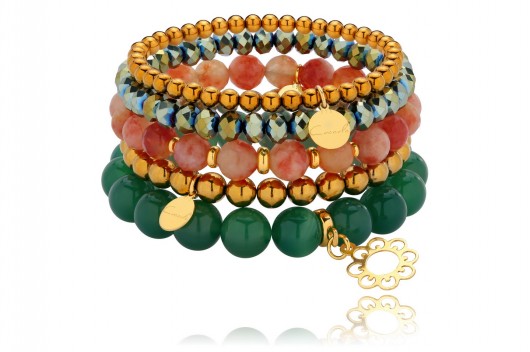 ZESTAW jadeit+ agat + hematyty + kryształ K9 Coccola JEWELLERY