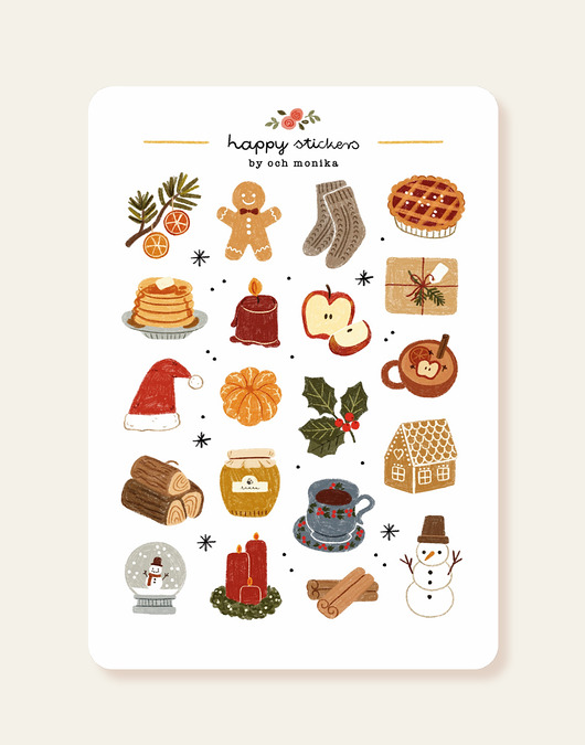 naklejki i wlepy Ciepłe Życzenia - arkusz papierowych naklejek A6