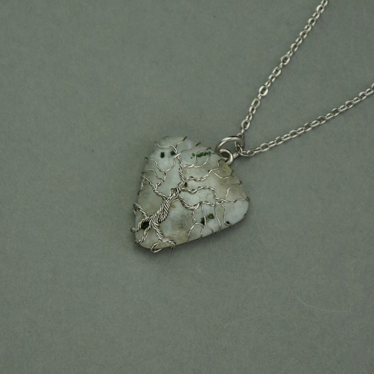 wisiory Wisiorek agat drzewny drzewo życia wire wrapping