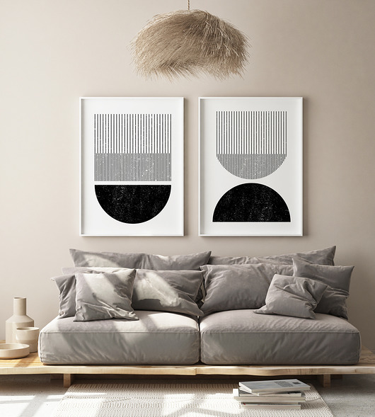 Zestaw plakatów geometrycznych in black HOG STUDIO