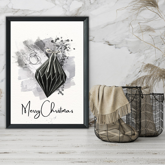 plakaty Plakat Black Christmas bauble