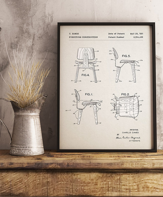 plakaty Plakat Krzesło - grafika z patentem