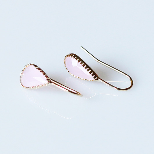 Kolczyki pozłacane Gold and Pink Drop Mitsu