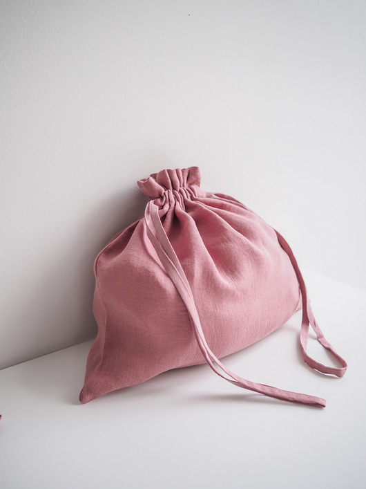 woreczki wielorazowe Lniany woreczek DUSTY PINK