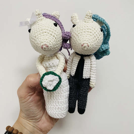 Ślub - inne Młoda para jednorożce maskotki ślubne ręcznie robione prezent