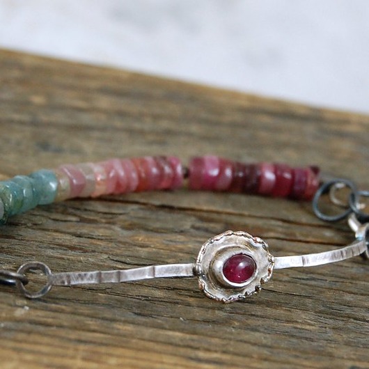 bransoletki wire wrapping kolorowe turmaliny