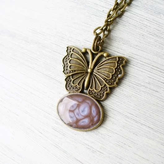 Lavender Butterfly - naszyjnik  Studio Ladybird