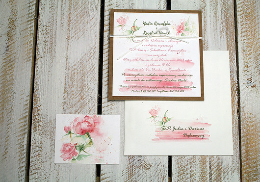 zaproszenie - Pastelove Peonie Eco 10szt. Studio Mini Forma