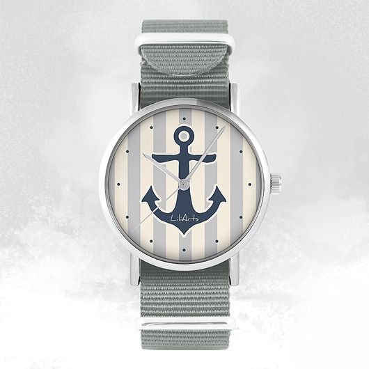 zegarki unisex Zegarek - Kotwica - szary, nylonowy